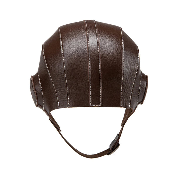 Casque Aviateur Steampunk Cuir avec Lunettes Vertes - Pilot Helmet Vintage