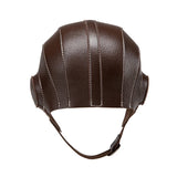 Casque Aviateur Steampunk Cuir avec Lunettes Vertes - Pilot Helmet Vintage