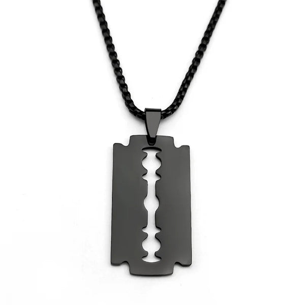 Collier Lame de Rasoir Acier Noir