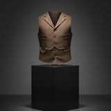 Gilet Homme Steampunk Marron à Chevrons