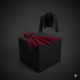 Ensemble Robe Gothique Steampunk Bordeaux avec Boléro Noir - 2 Pièces