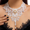 Collier Dentelle Blanche Victorien Perles - Bijou Romantique Élégant