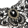 Collier Dentelle Gothique Victorien - Bijou Noir avec Pierre