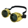 Lunettes Steampunk Argentées Verres Noirs - Goggles Chromées Rivets
