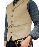 Gilet Homme Steampunk Marron à Chevrons
