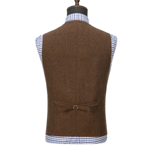 Gilet Homme Steampunk Marron à Chevrons