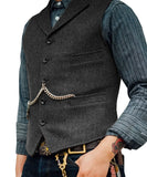 Gilet Homme Steampunk Marron à Chevrons