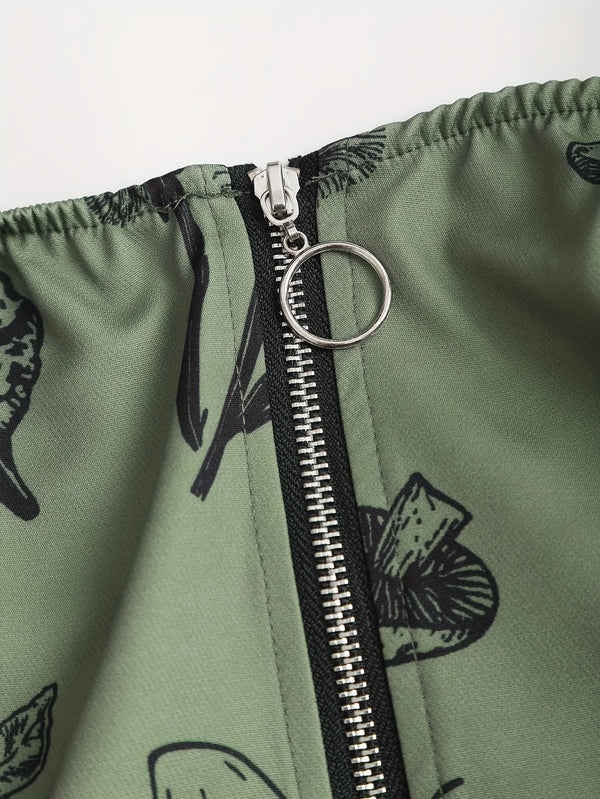 Robe Gothique Rouge Roses Noires Laçage - Robe Pin-Up Gothic Évasée