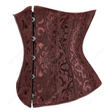Corset Steampunk Cuir Marron Chaînes Bronze - Bustier Victorien Gothic Underbust
