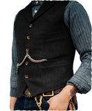 Gilet Homme Steampunk Marron à Chevrons