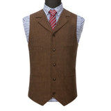 Gilet Homme Steampunk Marron à Chevrons