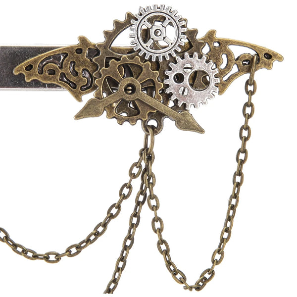 Barrette à Cheveux Steampunk Engrenages & Chaînes
