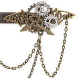 Barrette à Cheveux Steampunk Engrenages & Chaînes