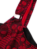 Robe Gothique Rouge Serpent Noir Asymétrique - Robe Pin-Up Dark Python