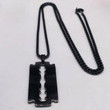 Collier Lame de Rasoir Acier Noir