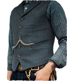 Gilet Homme Steampunk Marron à Chevrons