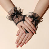 Gants Mitaines Dentelle Noire Romantique