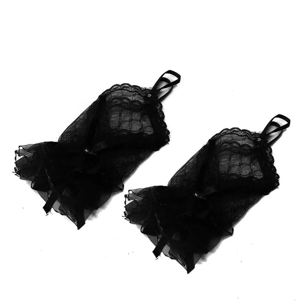 Gants Mitaines Dentelle Noire Romantique