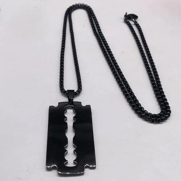 Collier Lame de Rasoir Acier Noir