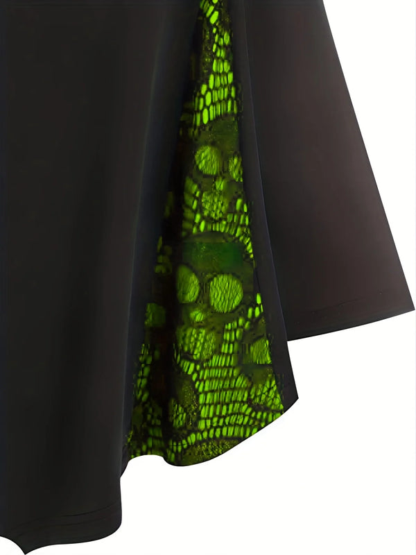 Robe Gothique Rouge Serpent Noir Asymétrique - Robe Pin-Up Dark Python