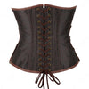Corset Steampunk Cuir Marron Chaînes Bronze - Bustier Victorien Gothic Underbust