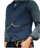 Gilet Homme Steampunk Marron à Chevrons