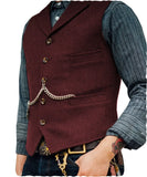 Gilet Homme Steampunk Marron à Chevrons
