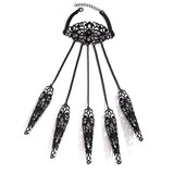 Protège-Ongles Gothiques Dentelle Noire avec Bracelet - Finger Armor Victorien
