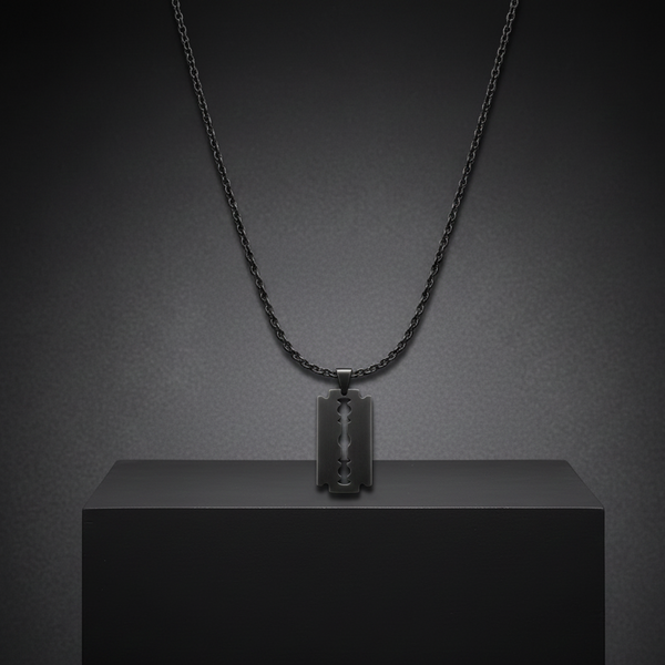Collier Lame de Rasoir Acier Noir