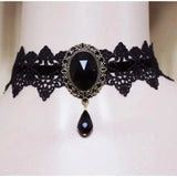 Collier Choker Gothique Camée Noir