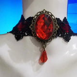 Collier Choker Gothique Camée Noir