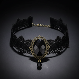 Collier Choker Gothique Camée Noir