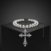 Collier de Perles Gothique Croix Victorienne Noire