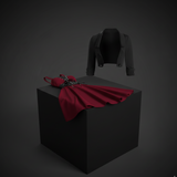 Ensemble Robe Gothique Steampunk Bordeaux avec Boléro Noir - 2 Pièces