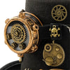 double lunettes steampunk, œil de cyclope, chapeau ingénieur rétro, accessoires steampunk, crânes steampunk, haut de forme noir