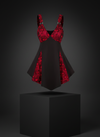 Robe Gothique Rouge Serpent Noir Asymétrique - Robe Pin-Up Dark Python