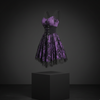 Robe Gothique Violette Dentelle Noire | Bustier Corset Laçage